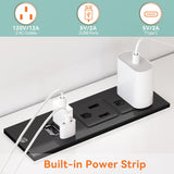 FJTJBSI Dresser with Power Outlets and LED Lights Wooden 4 Drawer Dresser with Large Organizer Tall White Drawer for Bedroom Modern Chest of Drawers Closet for Living Room Kids Room FJTJBSI