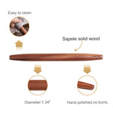 Muso Wood Sapele Wooden French Rolling Pin for Baking, Tapered Roller for Fondant, Pie Crust, Cookie, Pastry (French 15-3/4inch) muso wood