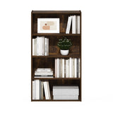 Furinno PASIR Book Shelf, 4-Tier Bookshelf, Bookcase with Open Shelf, 9.4 x 23.6 x 41.7, for Living Room, Bedroom, Home Office, Amber Pine