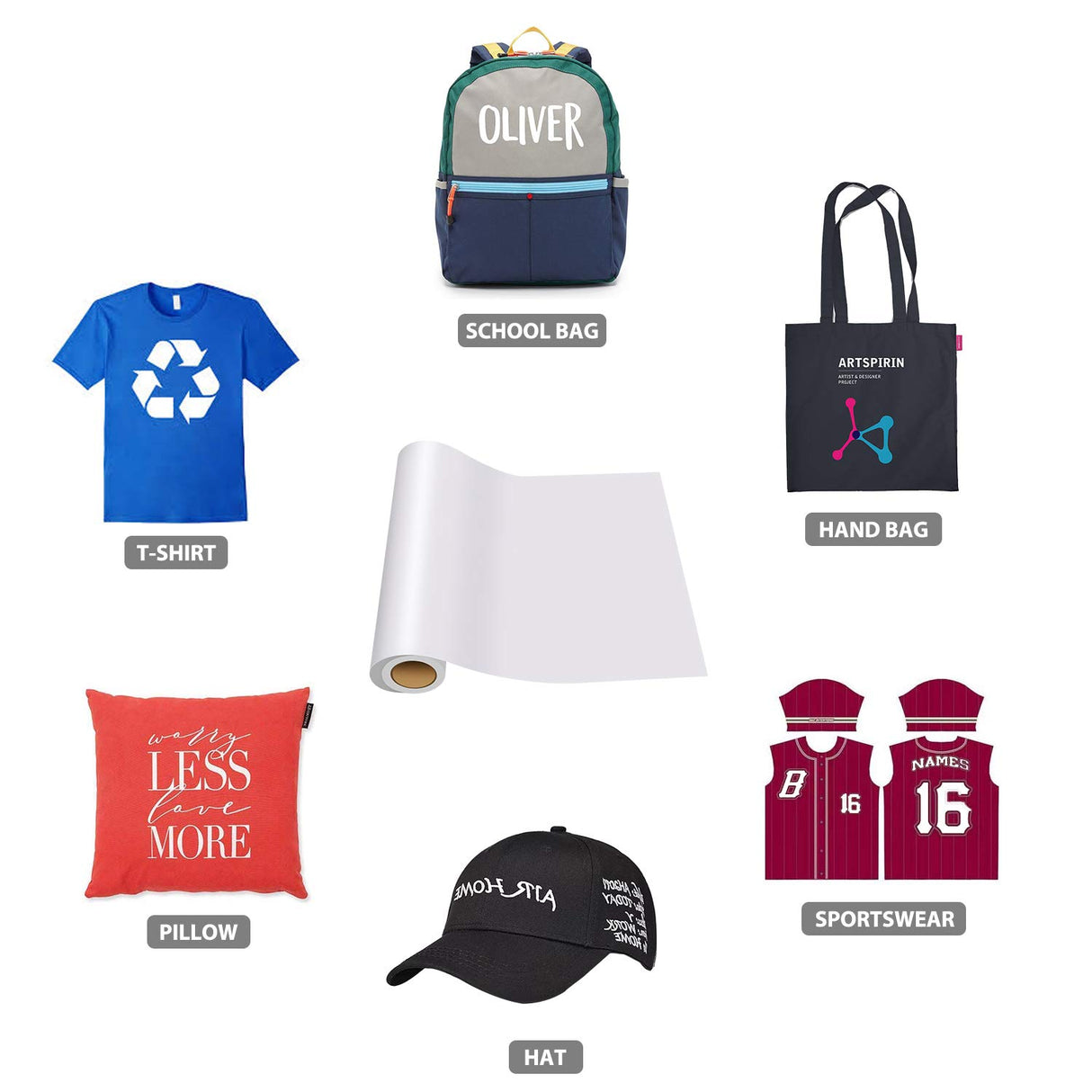 HTVRONT Heat Transfer Vinyl White HTV Rolls - 12" x 15ft White Iron on Vinyl for All Cutting Machines, White HTV Vinyl for Shirts - Easy to Cut & Weed for Heat Vinyl Design HTVRONT