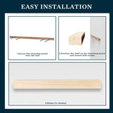 MANTELSDIRECT 60 Inch Floating Fireplace Mantel Wood Shelf in Unfinished - Austin from Mantels Direct | Wooden Rustic Wall Shelf Perfect for Décor and Electric Fireplaces MANTELSDIRECT