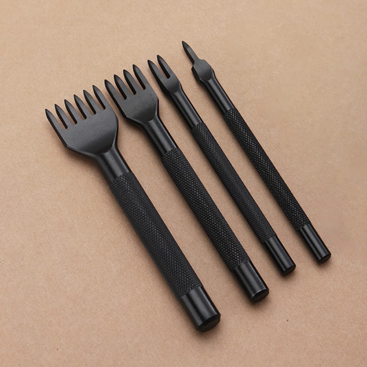 Ldirect Leather Punch 6mm Stainless Steel DIY Leather Hole Tool Kit (4, 2, 4, 6 Prong) Ldirect