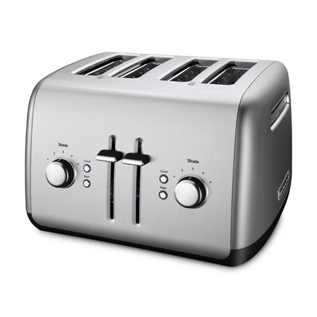 KitchenAid 4-Slice Toaster with Manual High-Lift Lever - KMT4115, Contour Silver KitchenAid