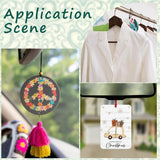 SOFPLATE 40Pcs Sublimation Air Freshener Blanks Car Scented Sublimation Blanks Products Accessories Arch Rectangle Round Felt Heat Tranfer Printing with 40pcs Tassels Bags Cord for Home Hanging Decor SOFPLATE