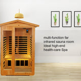 GAGALU Two-Person Far-Infrared Old Fir Outdoor Sauna, Temperature Adjustment 25-65℃, Touch Operation Screen, Seat Load-Bearing 300KG, Suitable for Heights 1.5-1.9M GAGALU