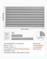 VEVOR Slat Wall Paneling, 2 x 4 ft, PVC Garage Slatwall with Modular Design, Grey Slat Wall Easy-to-Install Adjustable Slatwall Panel with Coupling Structure & DIY Cutting, Fits for Storage & Display VEVOR