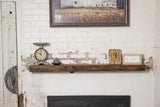 Modern Timber Craft Reclaimed Wood Fireplace Mantel Shelf | Solid Rustic American Barnwood with Floating Shelf Brackets | 2.75" Thickness | 54" L x 8" D, Unfinished Modern Timber Craft