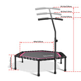 Newan 48'' Fitness Trampoline with Adjustable Handle Bar, Silent Trampoline Bungee Rebounder Jumping Cardio Trainer Workout for Adults - Max Limit 330 lbs NEWAN