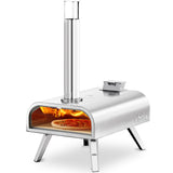 BIG HORN OUTDOORS 16 Inch Wood Pellet Burning Pizza Oven Pellet Pizza Stove, Portable Stainless Steel Pizza Oven with Pizza Stone for Outdoor Backyard Pizza Maker Garden Kitchen BIG HORN OUTDOORS
