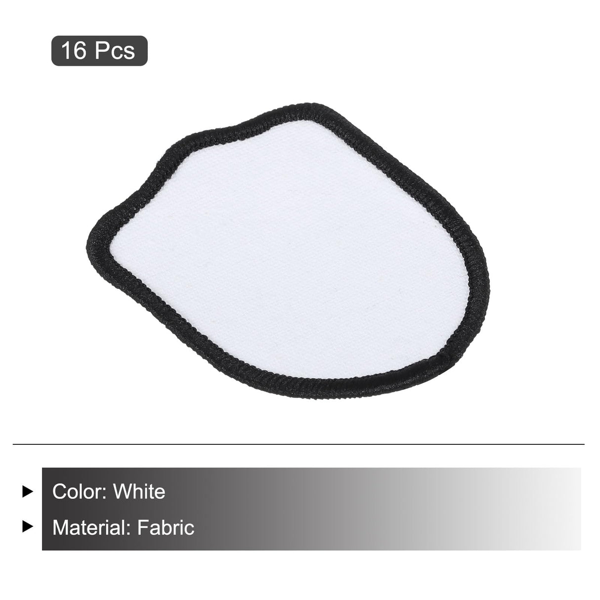 MECCANIXITY 16pcs Sublimation Patch Blank, 2.64 "x2" Fabric Iron-on Blank Heat Transfer Repair Patch for DIY Crafts Caps Clothes Shoes Bags Uniforms, White MECCANIXITY