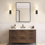 Fabuday Bathroom Mirror for Over Sink - 24x36 Inch Black Matte Framed Rectangle Mirror for Bathroom, Black Vanity Wall Mirror for Restroom, Farmhouse, Entryway, Hangs Vertically or Horizontally Fabuday