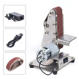 Electric Belt Sander Polishing Grinding Sharpener DIY Power Sanding Machine Cutter Edges Mini Bench Belt Grinder Kit with 10PCS Sanding Belt GMSLuu