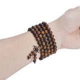 anzhongli Mala Beads Bracelet 108 8mm Beaded Bracelet Sandalwood Elastic anzhongli