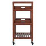 Winsome 3-Shelf Wood Mobile Serving Cart with Lockable Wheels, Walnut (94138) Winsome