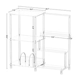 HMYHUM Acrylic Record Player Stand with Vinyl Storage, 3-Tier Record Player Table with Record Holder, Holds Up to 200 Albums, with Dividers, Modern, Clear HMYHUM