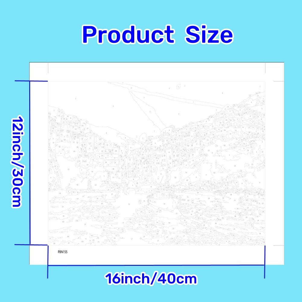 CHUNXIA Paint by Numbers Kit for Adults Beginner,2 Pack Rolled Canvas Wall Art Painting by Numbers Kit Seaside Painting Decor Packaged in a Nice Box,12x16inch(155-156) CHUNXIA