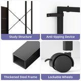 Seeday Dresser for Bedroom with Clothes Rack, 4 Drawers Dresser with Charging Station and LED Lights, Storage Chest of Drawers with Wheels, Wooden Top, for Closet, Living Room, Hallway, Black Seeday