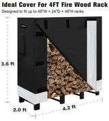 Artibear Firewood Rack Stand 4ft Heavy Duty Logs Holder with Cover Artibear
