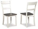 Signature Design by Ashley Nelling Modern Farmhouse 18" Weathered Dining Chair, Set of 2, White & Dark Brown Signature Design by Ashley