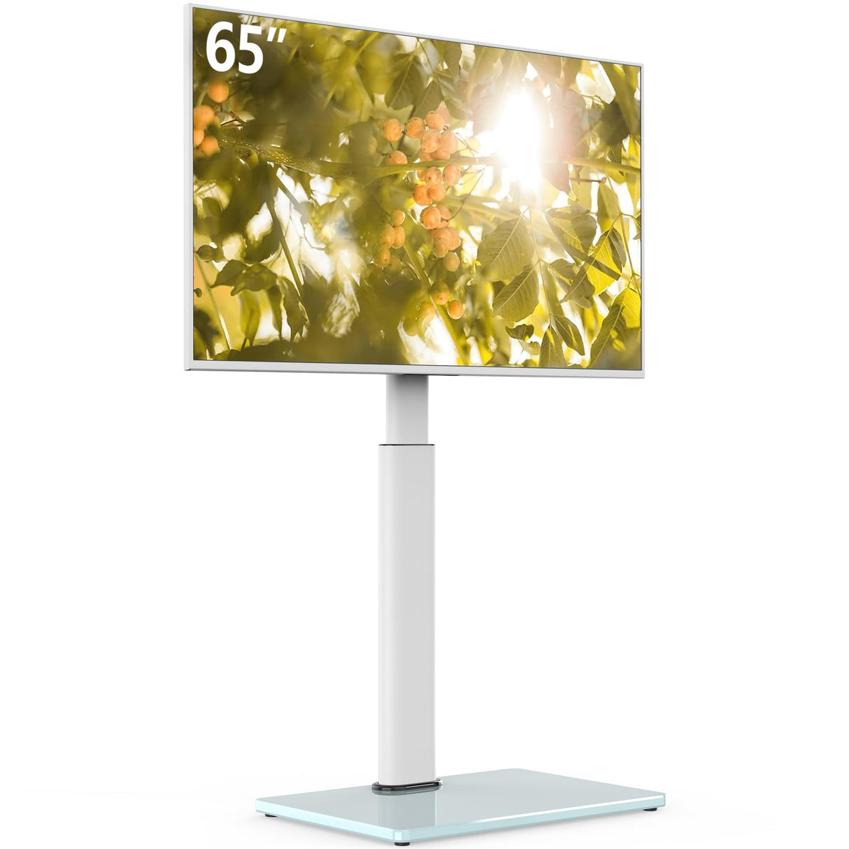 AOKCOS Swivel TV Floor Stand for 32-65 Inches TVs, 8 Level Height Adjustable Corner Small TV Stand Mount for Living Room/Bedroom, Holds up to 88 lbs,MAX VESA 400x400mm,White AOKCOS