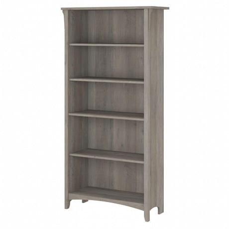 Bush Furniture Salinas 5 Shelf Bookcase in Driftwood Gray, Tall Bookshelf, Large Book Shelf for Living Room, Home Office, or Entryway Bush Furniture