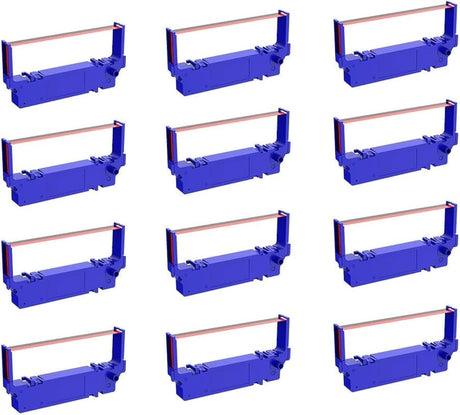 Bigger Compatible Ribbon Replacement for SP700 Printer Ribbon B/R Replacement for Star SP-700BR, RC-700BR, SP-712, SP-742 Ink Ribbon (Black and Red, 12-Pack) Bigger