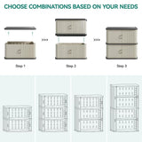 YITAHOME 73 Gallon Large Outdoor Storage Cabinet w/Shelf, Heavy-Duty Double-Wall Resin Storage Cabinet w/Sliding Doors for Indoor/Outdoor/Garage/Lawn Care, Waterproof, Light Gray YITAHOME