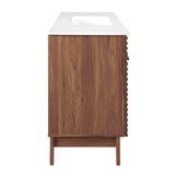 Modway Render Vanity Floor, Single Sink, Walnut White Modway