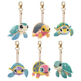 JBTM24 Diamond Painting Keychains Kits, Double Sided Diamond Art Keyrings for Adults, DIY Art Key Rings Ornaments Kits (Turtle) JBTM24