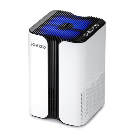 LOYTIO Air Purifiers for Home, HEPA Air Purifier Covers Up to 400 sq.ft Room, 24db Sleep Model, Night Light,3 Timers, with Aromatherapy for Bedroom, Dorm Room, Apartment, Kitchen-KJ7 Loytio