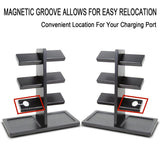 Xnwouco Watch Stand for Men, Watch Display Stand with Charger Groove, Wooden Watch Holder Stand, Jewelry Holder Organizer for Rings, Jewelry, Coins Bracelets, Great Gifts for Men Women, Black Xnwouco