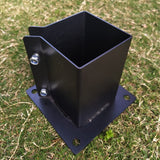 DORIGHARY 4 Pack Fence Post Anchor Base - 4 x 4 Inch Heavy Duty Bolt Down Post Bracekts Metal Black Powder Coated (Inner Diameter 3.5 x3.5 Inches) DORIGHARY