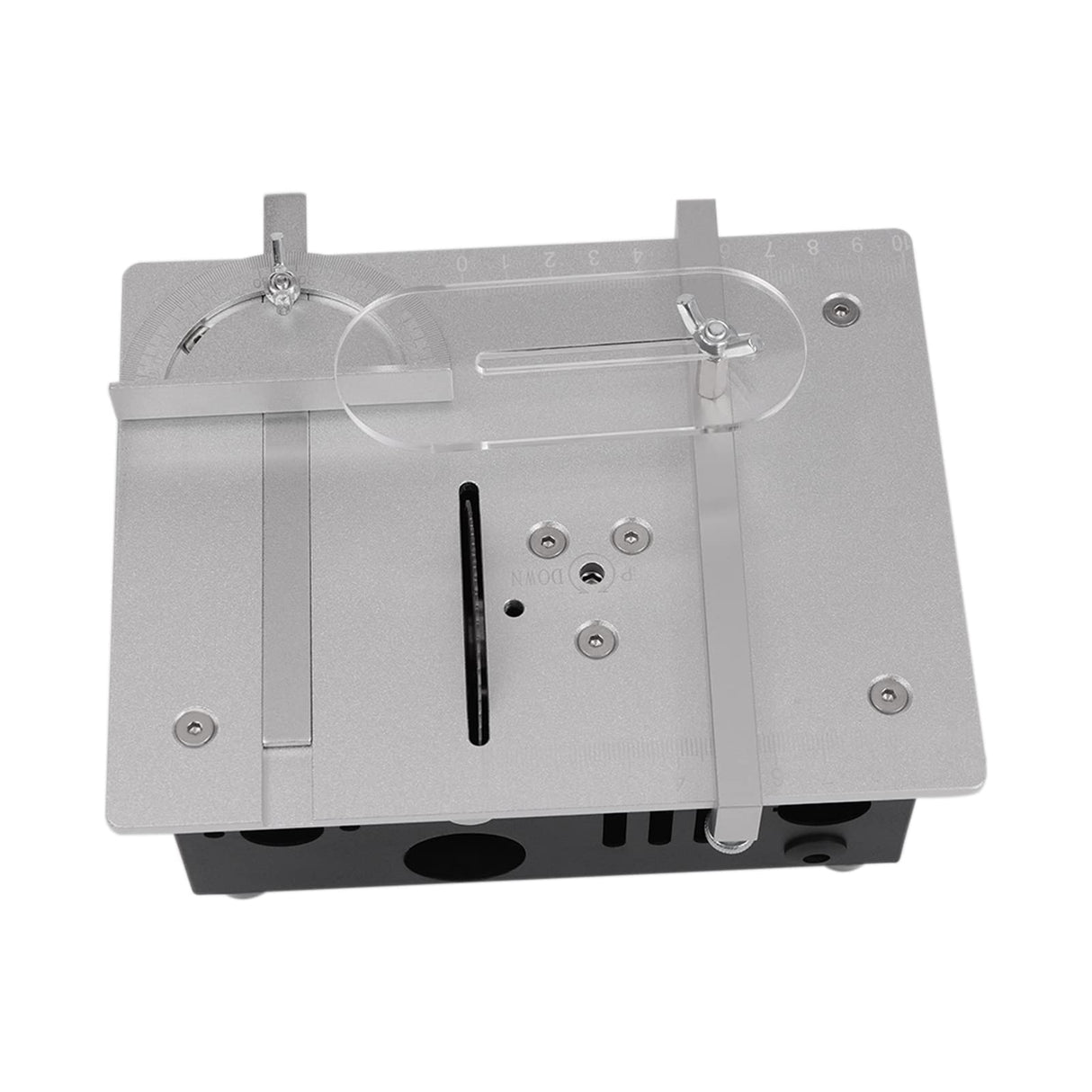 Mini Hobby Table Saw, Handmade Woodworking Bench Saw DIY Model Crafts Cutting Tool with Adjustable Power Supply 63mm HSS Circular Saw Blade (S2), Min EEYBLAEEY