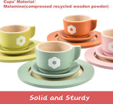 Giant bean 27PCS Wooden Toy Plates and Dishes for Kitchen Set,Montessori Kitchen Toys for Girls and Boys, Wooden Play Kitchen Accessories Giant bean