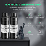 FLASHFORGE 3D Printer Resin, Fast Curing Standard 3D Resin High Precision & Excellent Fluidity with Low Odor, 405nm UV Curing 3D Printing Resin for LCD/DLP/SLA Resin 3D Printer (Dark Grey, 500G) FLASHFORGE