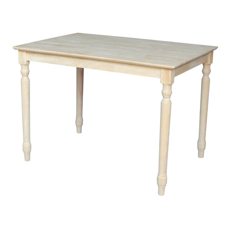 International Concepts Solid Wood Top Table with Turned Legs, Standard Height IC International Concepts