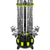 Hikeen Fishing Rod Holder, Fishing Pole Holders for Garage, Rod Rack Holds Up to 20 Rods with Rolling Wheels, Fishing Gear Equipment Storage Organizer, Fishing Gifts for Men Hikeen