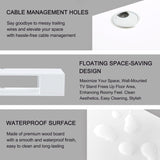 GHC Floating TV Stand, Wall Mounted Entertainment Center and Cabinet Shelf, Media Console for DVD Player, Space-Saving Under TV Shelf for Bedroom, Living Room (White) GHC