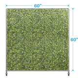 Patio 60" H x 60" W Faux Hedge Wall Room Divider with Wheels, Artificial Boxwood Panels Greenery Wall Privacy Screen Freestanding, Room Partition Decor Mobile Backdrop for Outdoor Indoor Patio