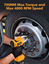 VTEK Brushless Impact Wrench 1/2 Inch Cordless Impact Wrench,Max Torque 700N.m Impact Gun 515 ft-lbs for Car Tiers VTEK