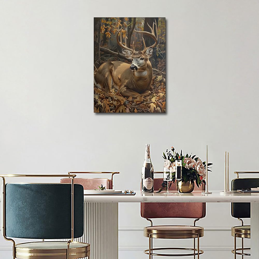 Diamond Art Kits for Adults, Deer Diamond Art Painting Deer in Forest DIY Diamond Paintings Crafts for Adults, 12x16 Inches TISHIRON