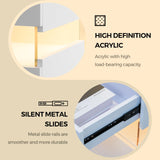 Bingoday Night Stands Set of 2 White LED Nightstand Set 2 with 4 Drawers Modern Bedside Tables for Bedroom, Living Room (White) Bingoday