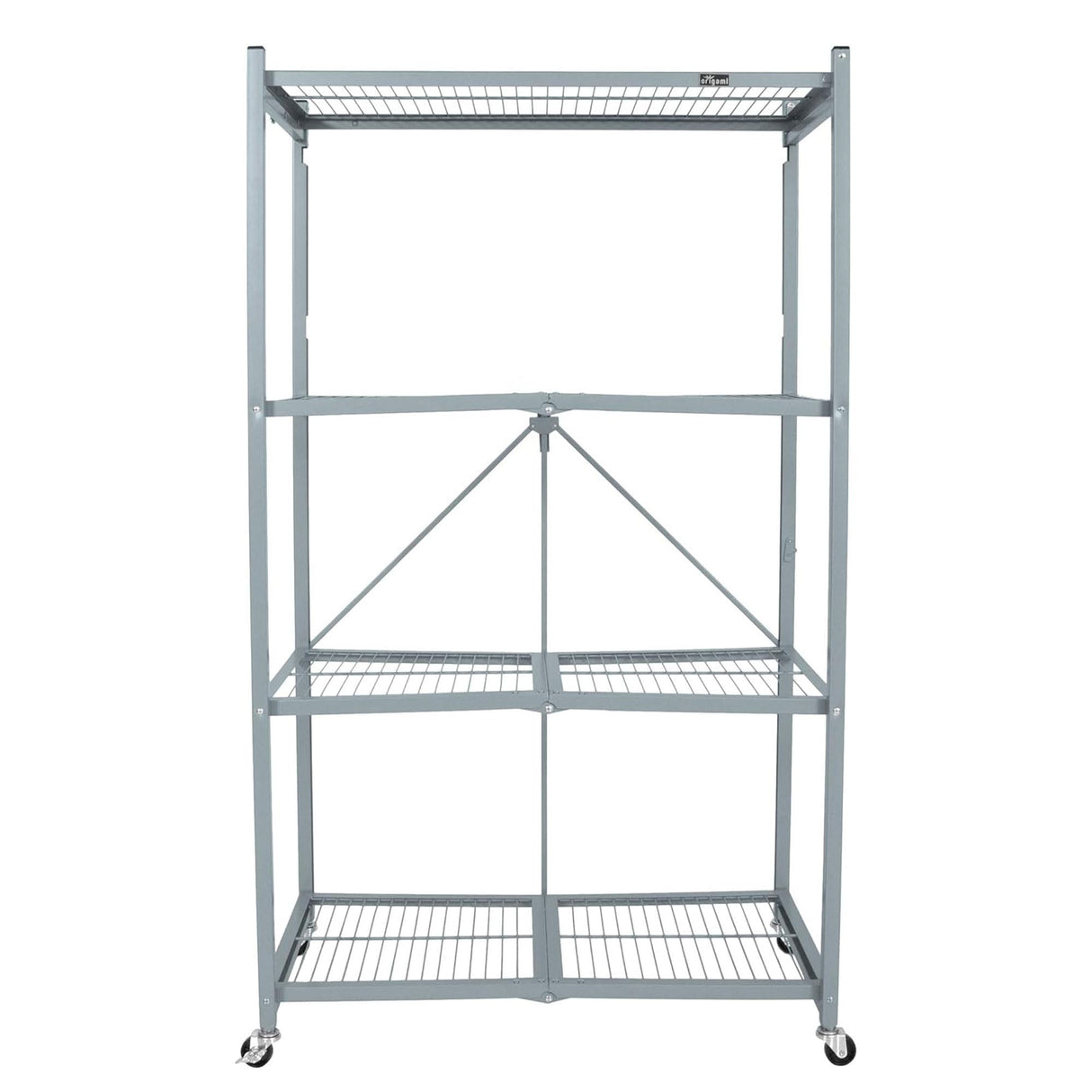 Origami 4-Tier Storage Shelves on Wheels, Steel Shelving Holds 1000 pounds, Heavy Duty Garage Storage & Organization, Closet Organizer, Utility Shelf Origami