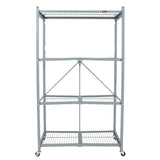 Origami 4-Tier Storage Shelves on Wheels, Steel Shelving Holds 1000 pounds, Heavy Duty Garage Storage & Organization, Closet Organizer, Utility Shelf Origami