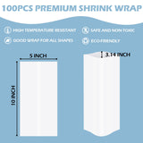 HTVRONT Shrink Wrap for Sublimation Tumblers 5X10 Inch - 50PCS Sublimation Shrink Wrap Sleeves, Heat-Resistant Tumbler Shrink Wrap Film HTVRONT