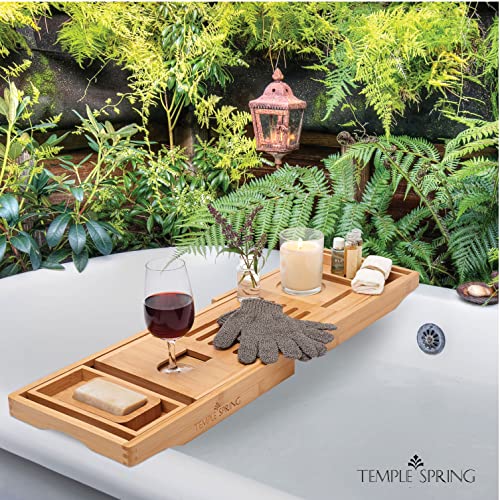 Temple Spring Foldable Bamboo Bathtub Tray - Thumbnail 2
