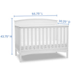 Delta Children Archer Solid Panel 4-in-1 Convertible Baby Crib - Greenguard Gold Certified, Bianca White Delta Children