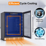 Kalamera Mini Fridge 24” Beverage and Wine Cooler Built-in or Freestanding - 118 Cans & 16 Bottles Capacity Wine Refrigerator Cooler Kalamera