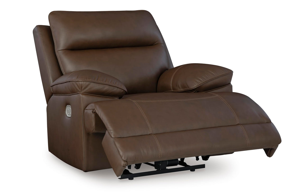 Signature Design by Ashley VonRyan Modern Zero Gravity Leather Match Power Recliner with Adjustable Headrest and USB Ports, Dark Brown Signature Design by Ashley