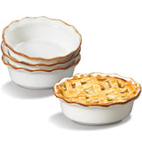 ONEMORE Mini Pie Pans, 6.8 inch Ceramic Pie Pans for Baking Nonstick Small Pie Pans Deep Dish Pie Plates Mini Tart Pans, Ideal for Chicken Pot Pie & Desserts, Individual Pot Pie Baking Dishes Set of 4 ONEMORE